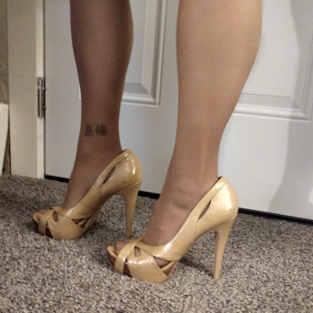 Bakers Nude Open Toe Heels